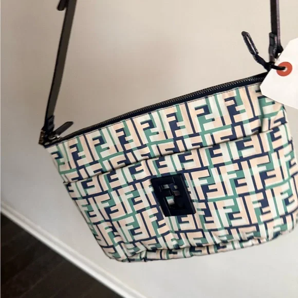 Fendi Blue and Green Patterned Crossbody Bag - Picture 5 of 5